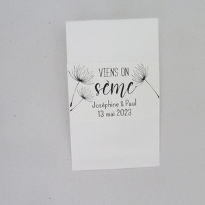 10 sachets pour graines personnalisés de 10 cm, 3 modèles, sachet pour graines en cadeau invité mariage image 3