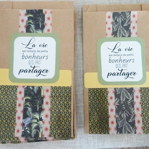 12 bustine kraft natura, citazione felicità, per offrire regalo o slip ordine, sorpresa