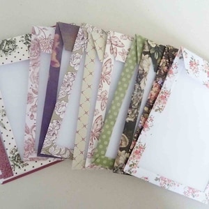 12 pochettes papier  à motifs ,  sachet transparent, 8,5 x 11,5 cm, pochette cadeau, cadeau invité, papier fleuri, pochette pour commande,