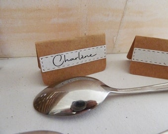 Personalisierte Ortsmarke, Kraftpapier, Vintage, Ortsetikett, Auswahl, Hochzeitsdekoration, Partys, natürliche Ortsmarke