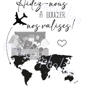 Wedding urn poster to download, honeymoon, married gift, PDF and jpeg