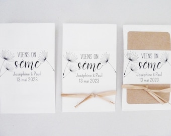 10 sacchetti di semi personalizzati da 10 cm, 3 modelli, sacchetto di semi come regalo per gli invitati al matrimonio