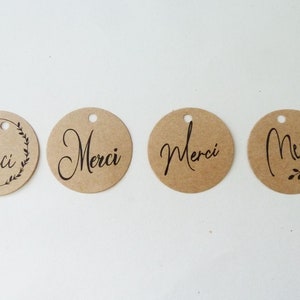 20 round thank you labels in kraft, 3cm, choice, thank you labels, kraft labels, gift, order, guest, customer