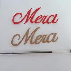 Set aus 10 Papieretiketten, Dankesbriefen, kleben oder posieren, rot oder kraft, 8 cm, Papierbestätigungen, handschriftliche Etiketten