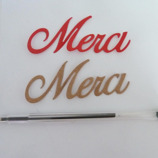 lot de 10 étiquettes en papier, lettres merci, à coller ou poser, rouge ou kraft, 8 cm, remerciements en papier, etiquettes manuscrites