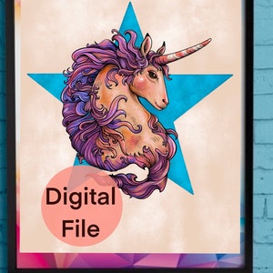 Unicorn wall art illustration