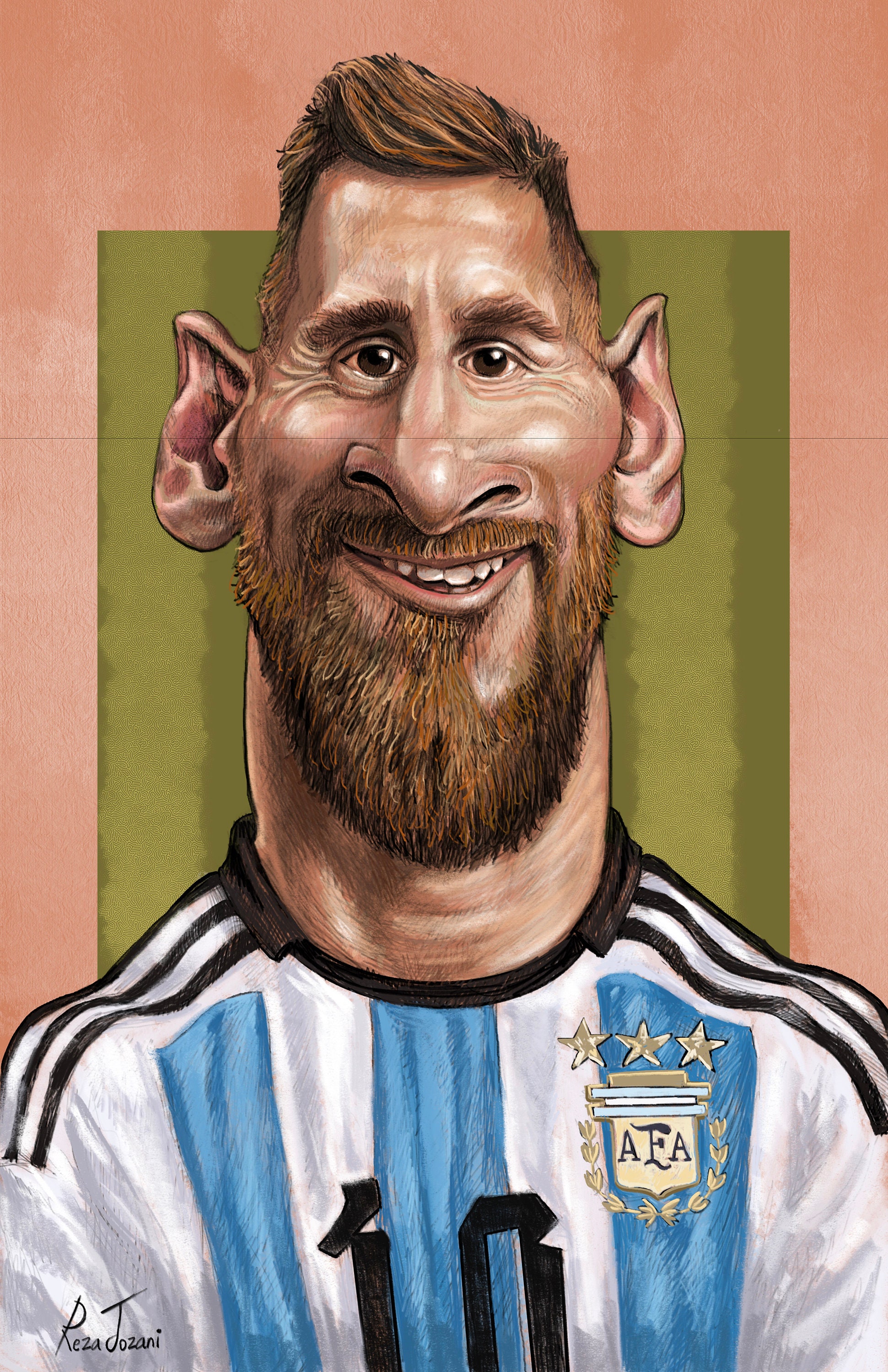 Caricature de Messi art mural numérique - Etsy France