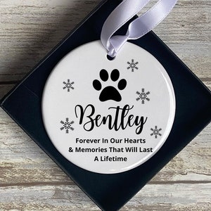 Personalised Pet Memorial Gifts - Pet Memorial Ornament - Christmas Decoration - In Memory Of Dog Cat - Dog Xmas Decoration - Cat Memorial