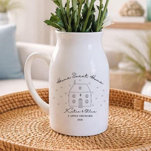 Cadeau de pendaison de crémaillère pour couple - Vase personnalisé pour maison neuve - Souvenir d'emménagement