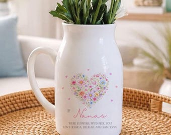 Personalised Nana Christmas Gift, If Nanas Were Flowers Vase, Christmas Flower Jug, Gift for Nana, Grandma Nanny Xmas Gift