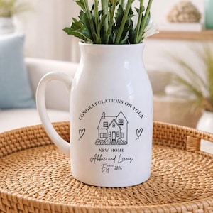 Personalised New Home Gift - New Home Small Vase - Housewarming Gift - Moving In Gift - Couples Gift - Friend Gift - First Home Vase - UK