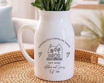 Personalised New Home Gift - New Home Small Vase - Housewarming Gift - Moving In Gift - Couples Gift - Friend Gift - First Home Vase - UK