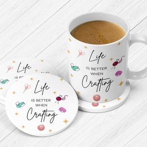 Crafter Gift Mug, Craft Gift, Gift For Crafter, Life Is Better When Crafting, Crafty Person Gift, Friend Birthday Gift, Knitting Sewing Gift image 3