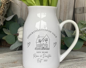 Personalised New Home Gift - New Home Small Vase - Housewarming Gift - Moving In Gift - Couples Gift - Friend Gift - First Home Vase - UK