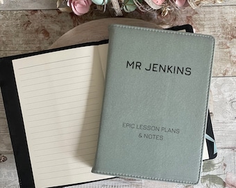 Personalised Teacher Notebook, Male Teacher Gifts, New Teacher Gifts, Thank You Teacher, End of Term Gift, Lesson Planner, Notebook Gift, UK