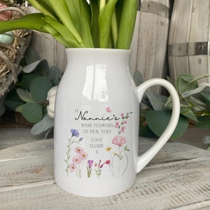 Personalised Nanny Birthday Gift, Nanny Vase, If Nanny's Were Flowers, Nanny Gifts, Mum Gifts, Gift For Grandma Nana, Small Desk Vase, UK