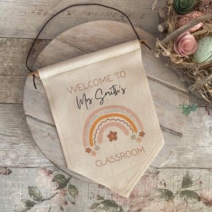 Personalised Classroom Flag, Teacher Gifts, Teacher Classroom Gift ...