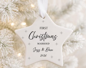 Personalised First Christmas Married Ornament - Mr & Mrs Bauble