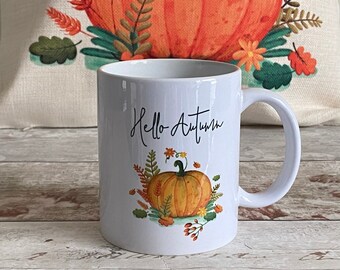 Autumn Mug, Pumpkin Mug, Autumn Decor, Autumnal Message, Autumn Accessories, Fall Mug, Fall Home Decor, Fall Accessories, Mug For Her, UK
