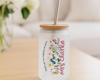 Personalised Teacher Tumbler - Iced Coffee Cup With Straw - Teacher Gifts - Thank You Gifts - Nursery Teacher Present - Graduation Gifts