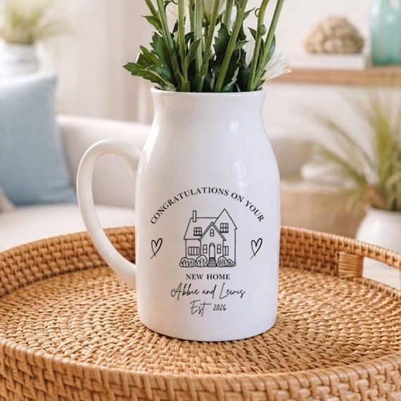 Personalised New Home Gift - New Home Small Vase - Housewarming Gift - Moving In Gift - Couples Gift - Friend Gift - First Home Vase - UK