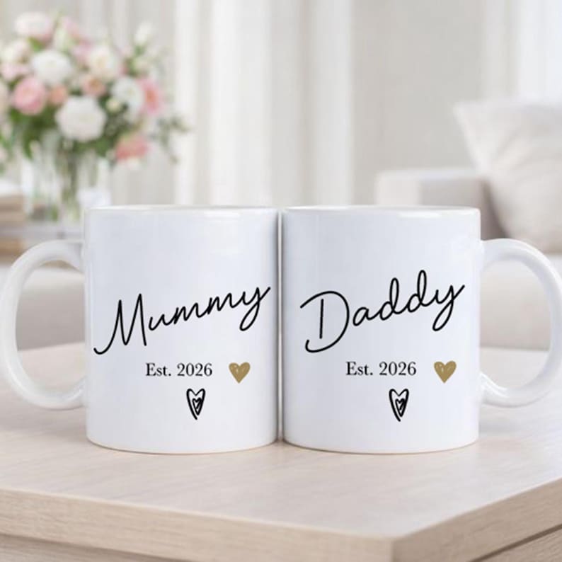 New Mum and Dad Mugs, Mummy and Daddy Mug Set, Mum To Be, Dad To Be, Mug For Parent To Be, Mummy Mug, Daddy Mug, New Parents, Baby Shower image 4