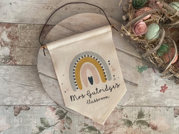 Personalised Teacher Flag, Teacher Gifts, Teacher Classroom Gift, Teacher Graduation Gift, Newly Qualified Teacher Gift, Nursery Teacher