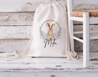 Personalised Easter Bag - Easter Gift Bag - Easter Gifts For Kids - Easter Drawstring Bag - Easter Egg Sack - Easter Egg Hunt Basket - Bunny