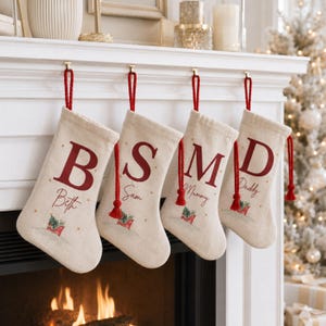 Personalised Family Christmas Stockings -  Name Stocking - Christmas Decorations - First Christmas Stocking - Xmas Eve Box - Santa Presents