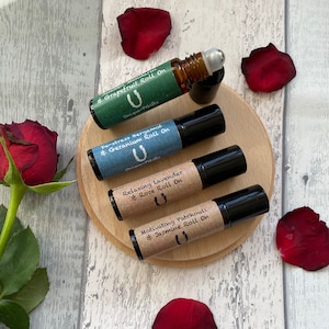 Rollos de aceites esenciales, caja de regalo de aromaterapia, cuidado personal, regalos de positividad, regalos de mindfulness, regalos de meditación para mujeres, regalos de bienestar