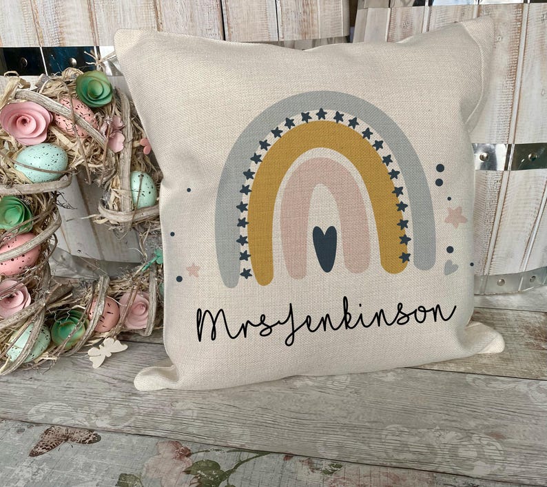 Personalised Rainbow Gifts - Teacher Gifts - Teacher Cushion - Graduation Gifts For New Teacher - Teaching Assistant Gifts - Colleague Gifts image 7