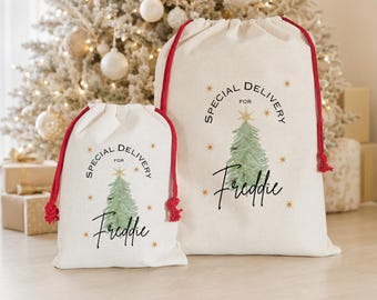 Personalised Special Delivery Christmas Sack, Christmas Eve Bag, Santa Sack, Christmas Present Sack, Xmas Eve Box Filler, Xmas Sack For Kids