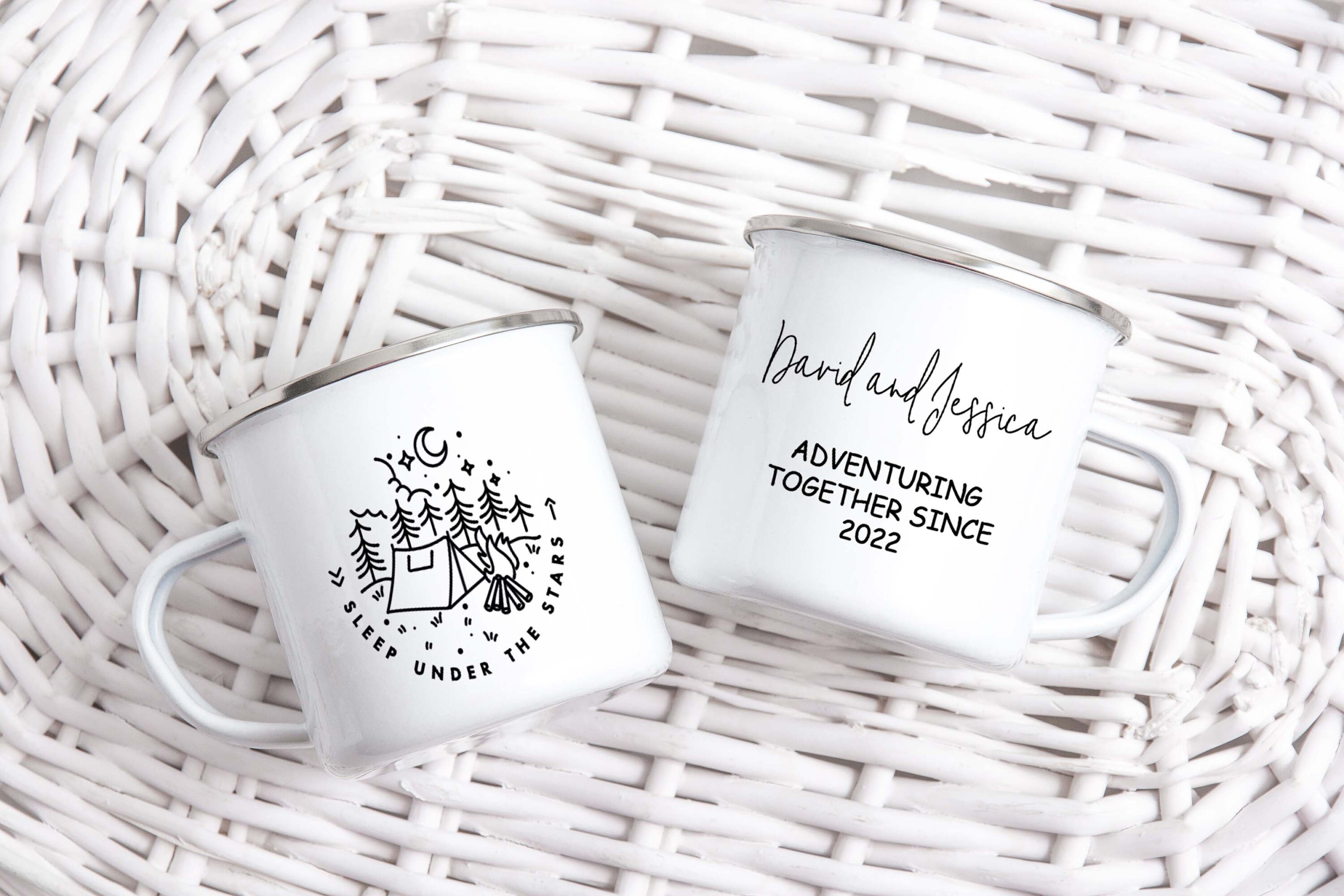 Personalised Camping Mugs Couple Camping Mug Set Anniversary Etsy UK