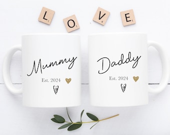 New Mum and Dad Mugs, Mummy and Daddy Mug Set, Mum To Be, Dad To Be, Mug For Parent To Be, Mummy Mug, Daddy Mug, New Parents, Baby Shower