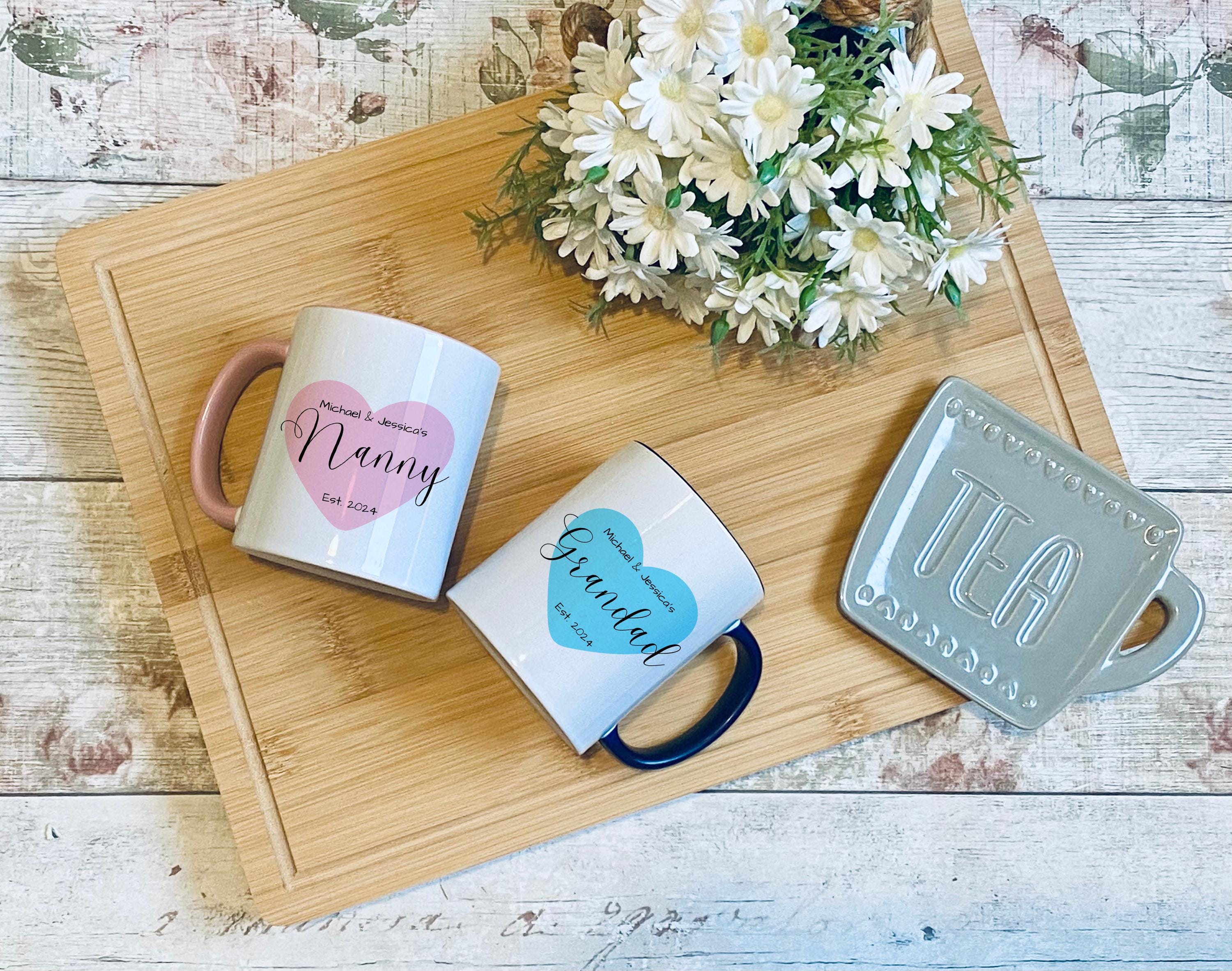 Grandma Grandad Mug Set, Personalised Grandma And Grandad Mug, Pregnancy Announcement, Baby Shower Gifts, New Grandparents Gift, Baby Reveal - UK - View #5