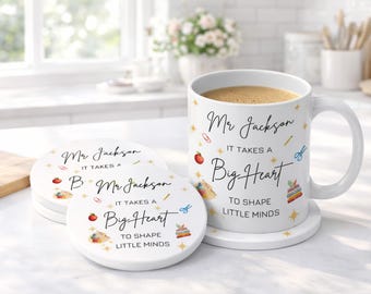 It Takes A Big Heart To Shape Little Minds, Personalised Teacher Gifts, Teacher Mug, Thank You Gifts For Teacher, Teaching Assistant Gift