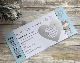 Invite To Lapland, Personalised Lapland Reveal, Surprise Holiday Reveal, Invitation To Lapland, Surprise Boarding Pass, Christmas Scratch