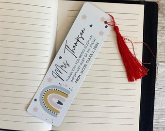 Personalised Bookmark For Teachers - Nursery Teacher Gift - Teacher Stationery - Thank You For Being Part Of My Story - Teaching Assistant