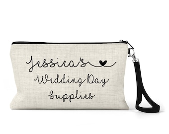 Personalised Wedding Makeup Bag, Wedding Day Supplies, Bride Gifts, Bridesmaid Gifts, Wedding Day Gifts For Bride, Bridal Shower Gifts