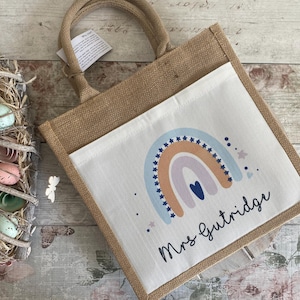 Personalised Teacher Bag, Teacher Gifts, Nursery Teacher Gift, Large Jute Bag, Thank You Gifts, TA Gift, School Leaver Gift, Graduation Gift Medium Lunch Bag