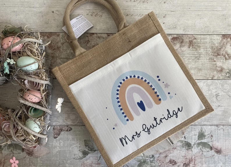 Personalised Teacher Bag, Teacher Gifts, Nursery Teacher Gift, Large Jute Bag, Thank You Gifts, TA Gift, School Leaver Gift, Graduation Gift image 8