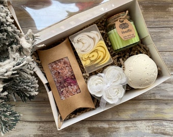 Spa and Relaxation Hamper - Spa Gift Box - Vanilla Spa Box - Gift For Friends - Self Care Gift - Pamper Box Set - Spa Present For Her Women