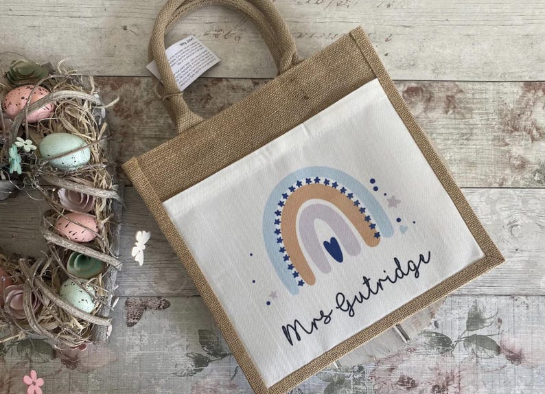 Personalised Teacher Bag, Teacher Gifts, Nursery Teacher Gift, Large Jute Bag, Thank You Gifts, TA Gift, School Leaver Gift, Graduation Gift image 9