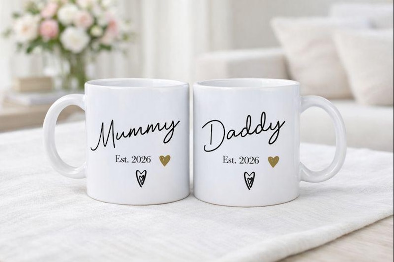 New Mum and Dad Mugs, Mummy and Daddy Mug Set, Mum To Be, Dad To Be, Mug For Parent To Be, Mummy Mug, Daddy Mug, New Parents, Baby Shower image 6