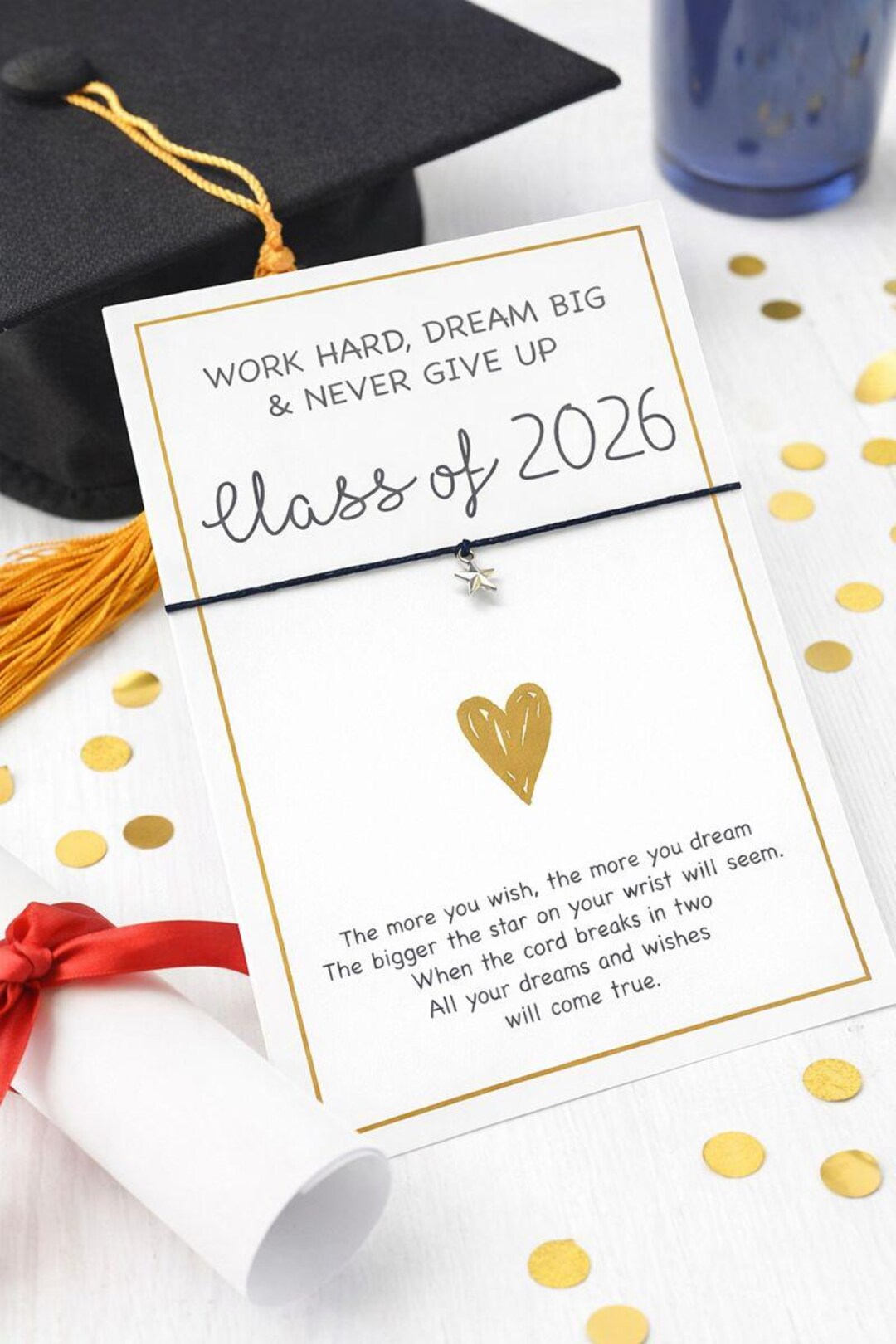 Class of 2026 Graduation Gift, Wish Bracelet for School Leavers, Good ...