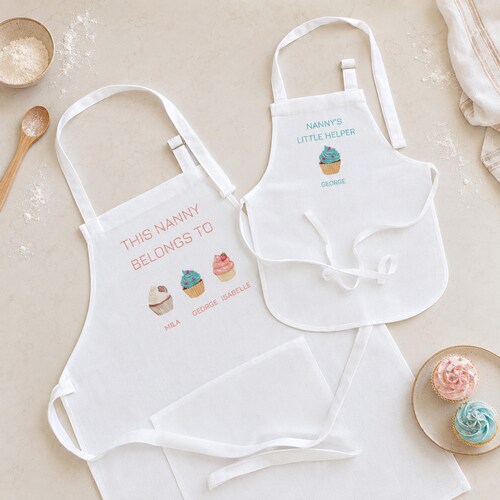 Personalised Nanny Apron - Nanny's Little Helper - Personalised Apron - Nanny Gift - World's Best Nanny - Grandparent Gift - Nan Birthday