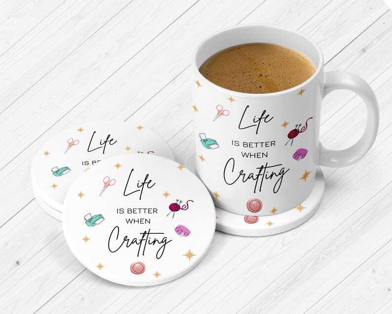 Crafter Gift Mug, Craft Gift, Gift For Crafter, Life Is Better When Crafting, Crafty Person Gift, Friend Birthday Gift, Knitting Sewing Gift image 3