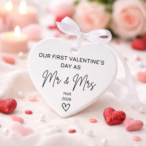 First Valentines As Mr And Mrs - First Valentines Gift - Valentine's Day Gifts - Mr And Mrs Gift - Wife Valentine Gift - Husband Valentine