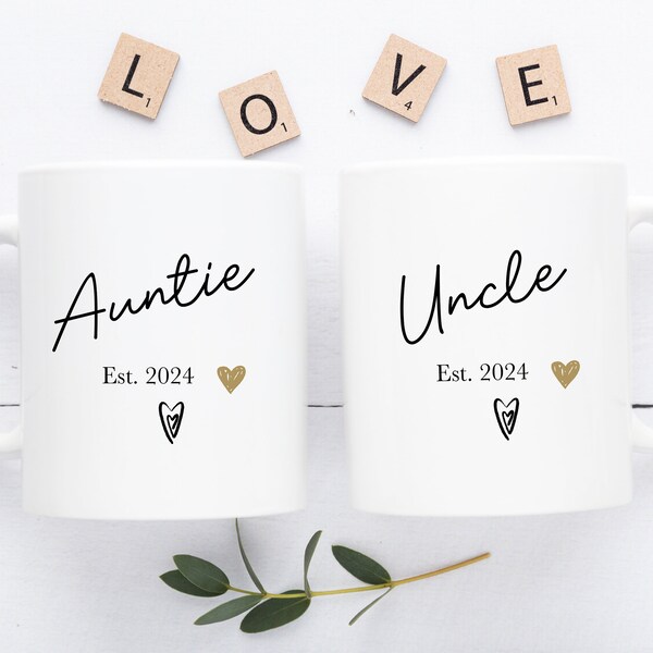 Auntie and Uncle Gifts, Auntie Mug, Uncle Mug, Aunty Gift, New Auntie, New Uncle, Gifts for Aunts, Gifts for Uncles, New Aunty, Uncle & Aunt