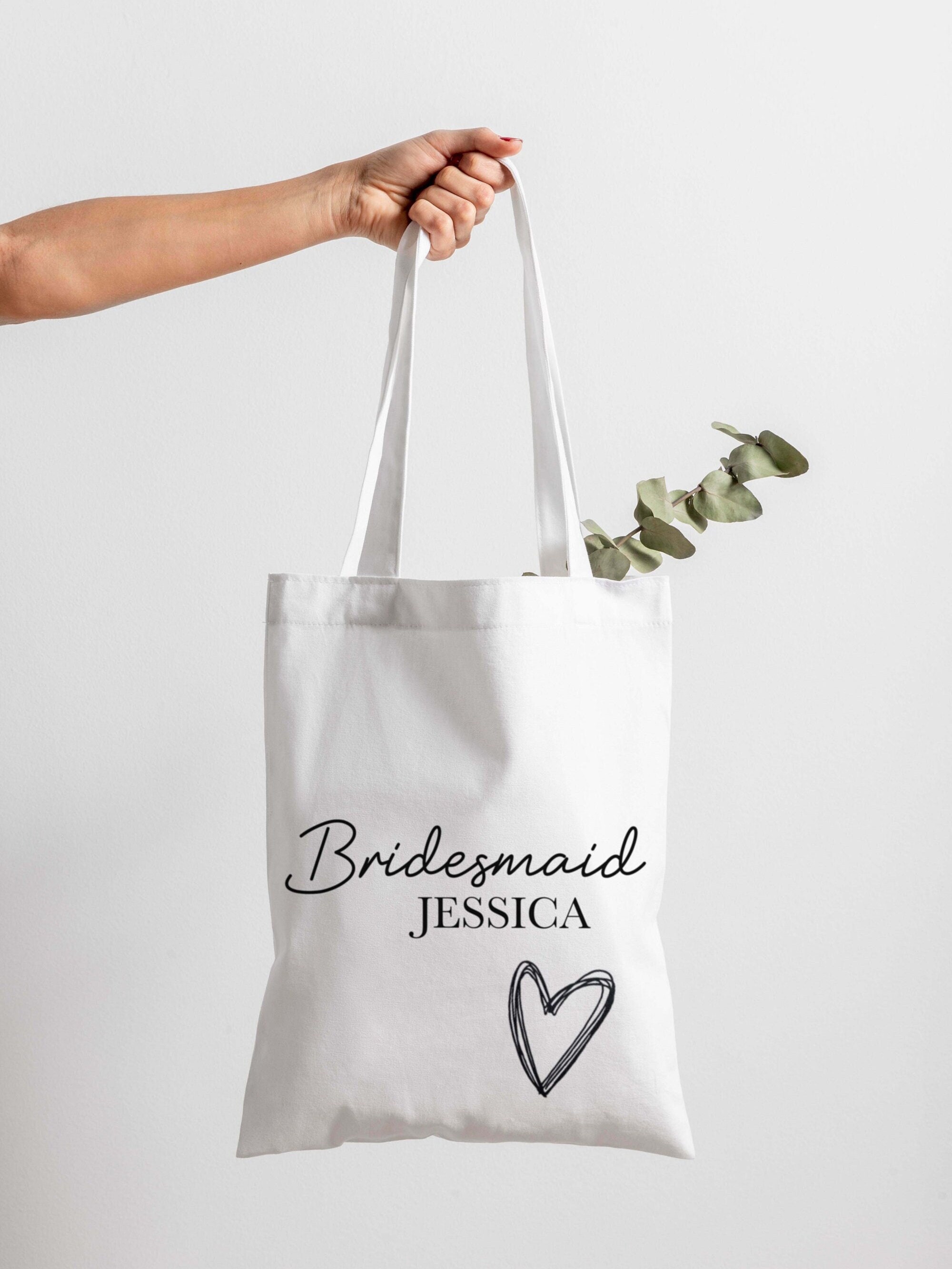 Personalised Bridesmaid Bag, Gifts, Tote Wedding Party Day Bridal Thank You Gift